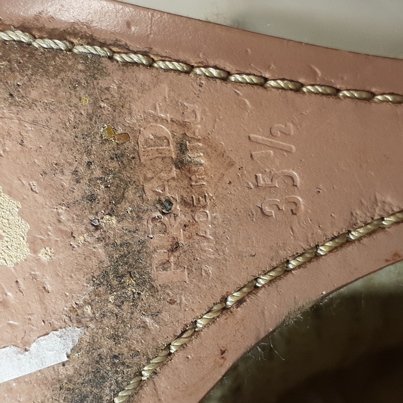 Prada cream and brown Tweed open toe wedge heels size 35.5 size 5.5 - Picture 9 of 9